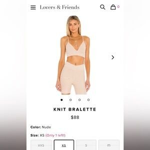 Lovers and friends KNIT BRALETTE XS